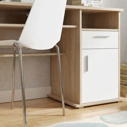 Pisalna miza s polico ELIAN 160x53 cm hrast sonoma/bela