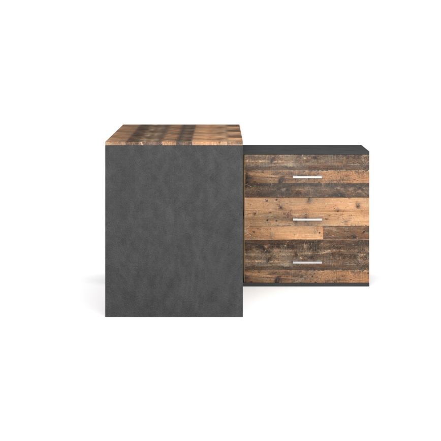 Pisalna miza s predali in univerzalnim vogalom P/L JULES rjava/črna