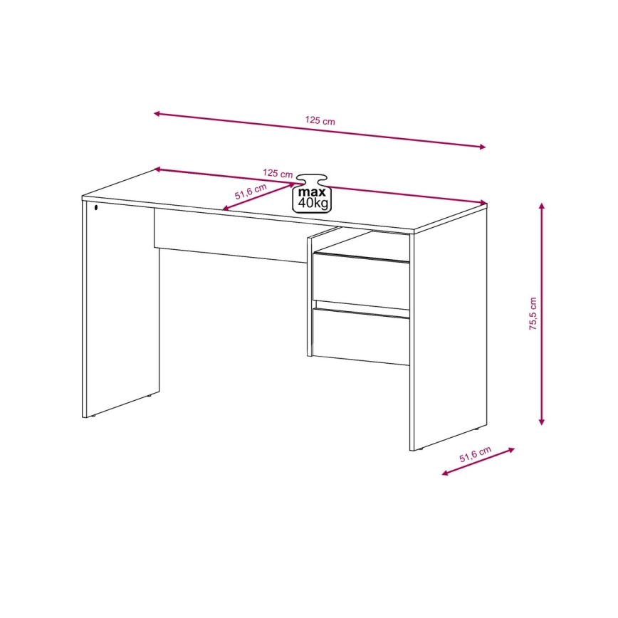 Pisalna miza z predali MARLO, hrast artisan/antracit