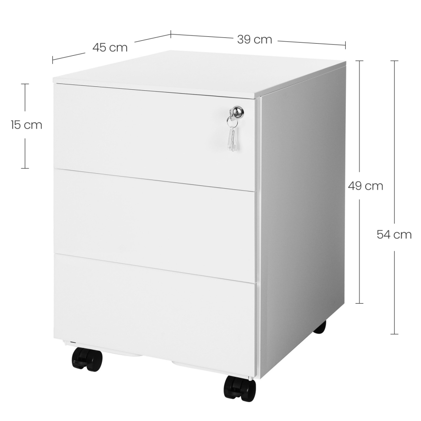 Pisarniški predalnik SECURIO bel