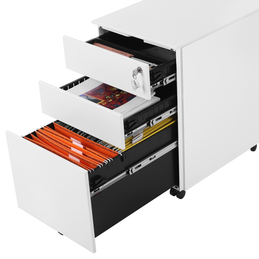 Pisarniški predalnik SECURIO v beli barvi