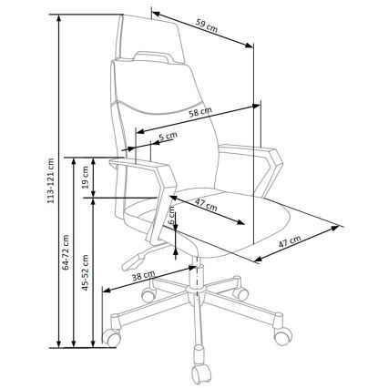 Pisarniški stol ELUN črno/siv