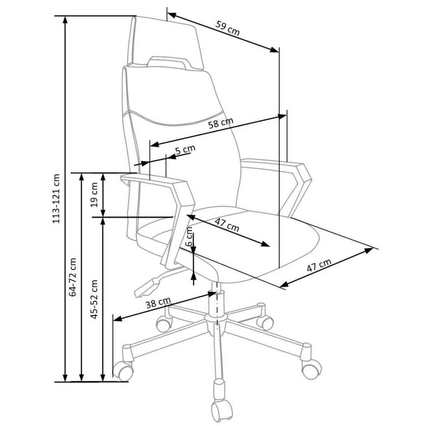 Pisarniški stol ELUN črno/siv