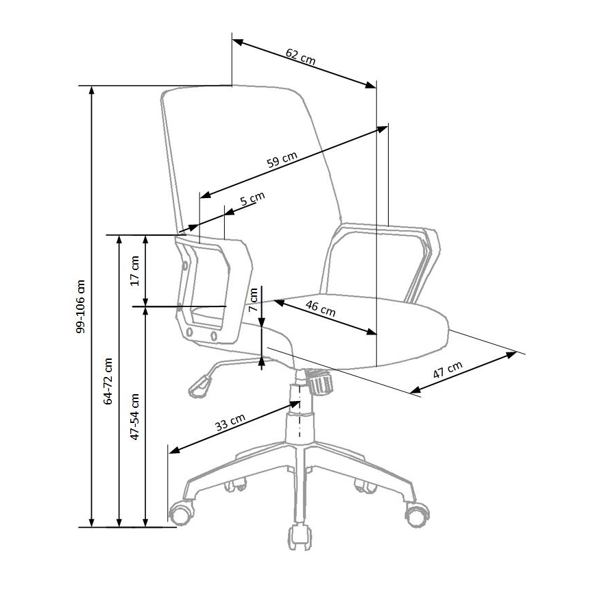 Pisarniški stol LONA bel/svetlo siv