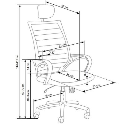 Pisarniški stol MIRI, črno-beli