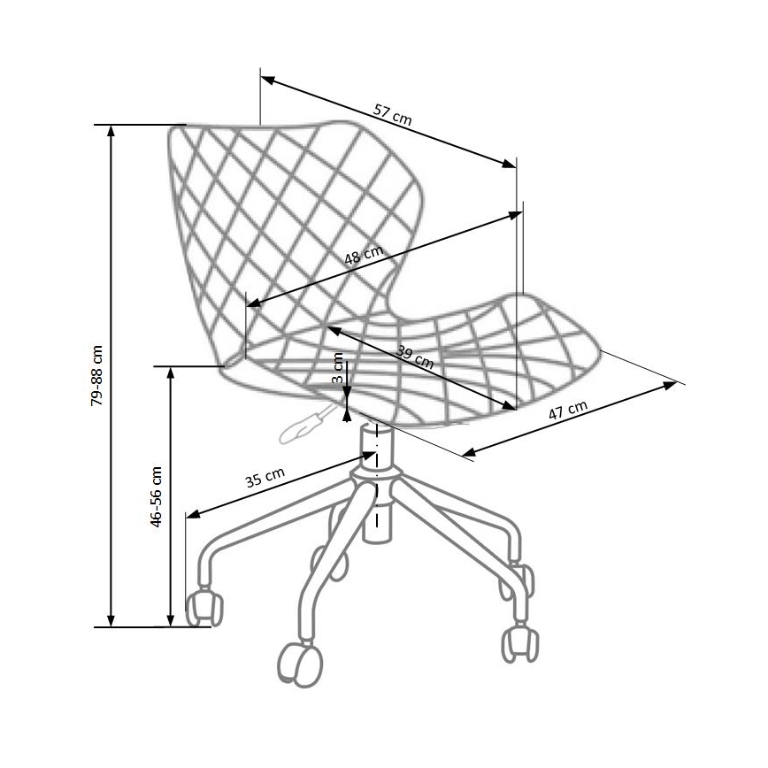 Pisarniški stol MUNA bel/siv