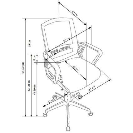 Pisarniški stol RIMAQ, bel
