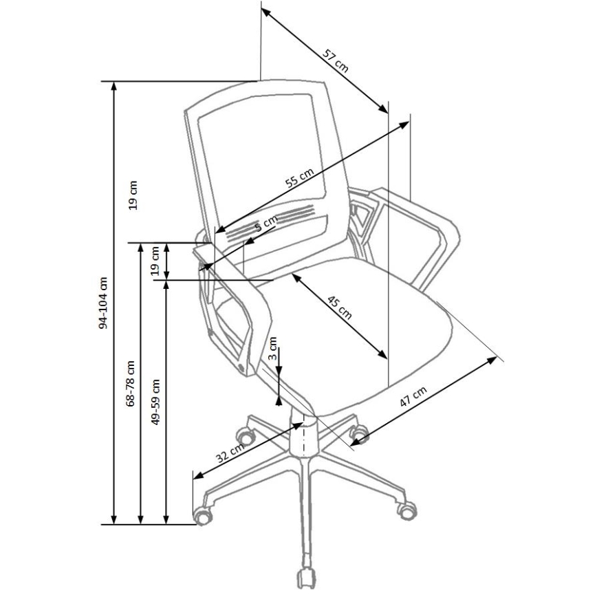 Pisarniški stol RIMAQ, bel