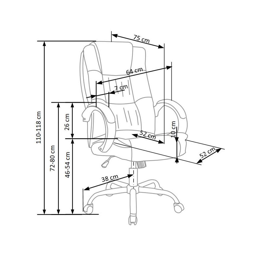 Pisarniški stol SELO rjav