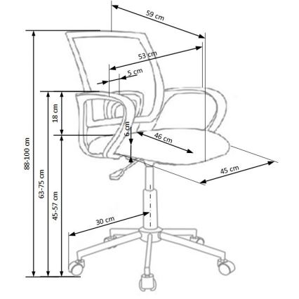 Pisarniški stol SIRAQ, večbarven