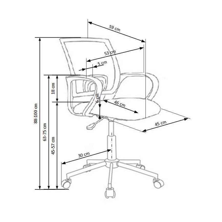 Pisarniški stol SIRAQ, večbarven