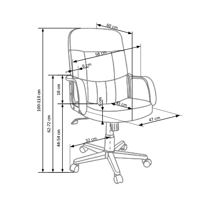 Pisarniški stol ZIRUQ, rjav