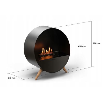 Planika - BIO kamin z daljinskim upravljalnikom 72,6x65 cm 2,5kW/230V črna