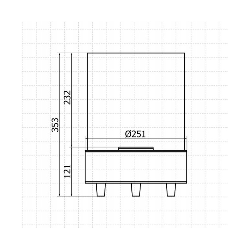 Planika - BIO kamin 36,3x25,1 cm 2,5kW črna