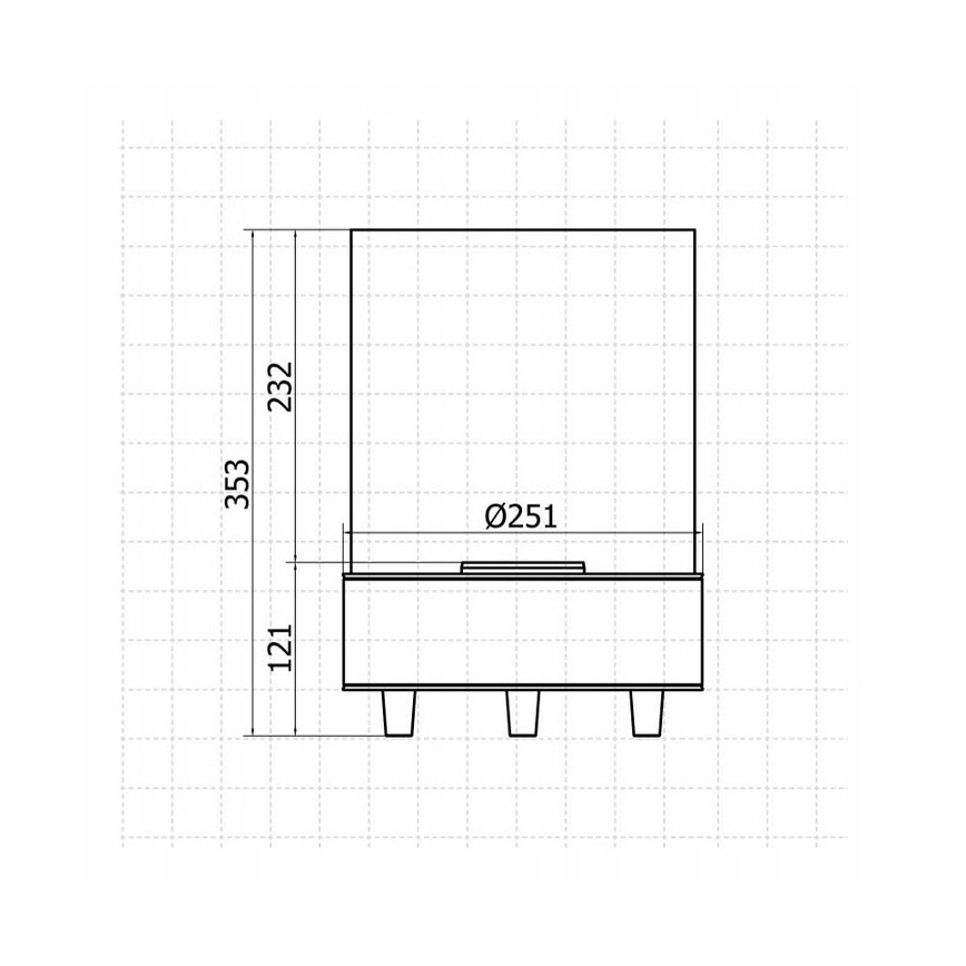 Planika - BIO kamin 36,3x25,1 cm 2,5kW bež