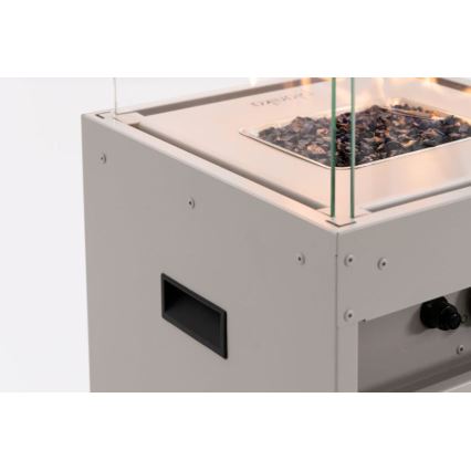 Planika - Zunanji plinski kamin 142x36 cm 8kW 1xAAA bela + zaščitni pokrov