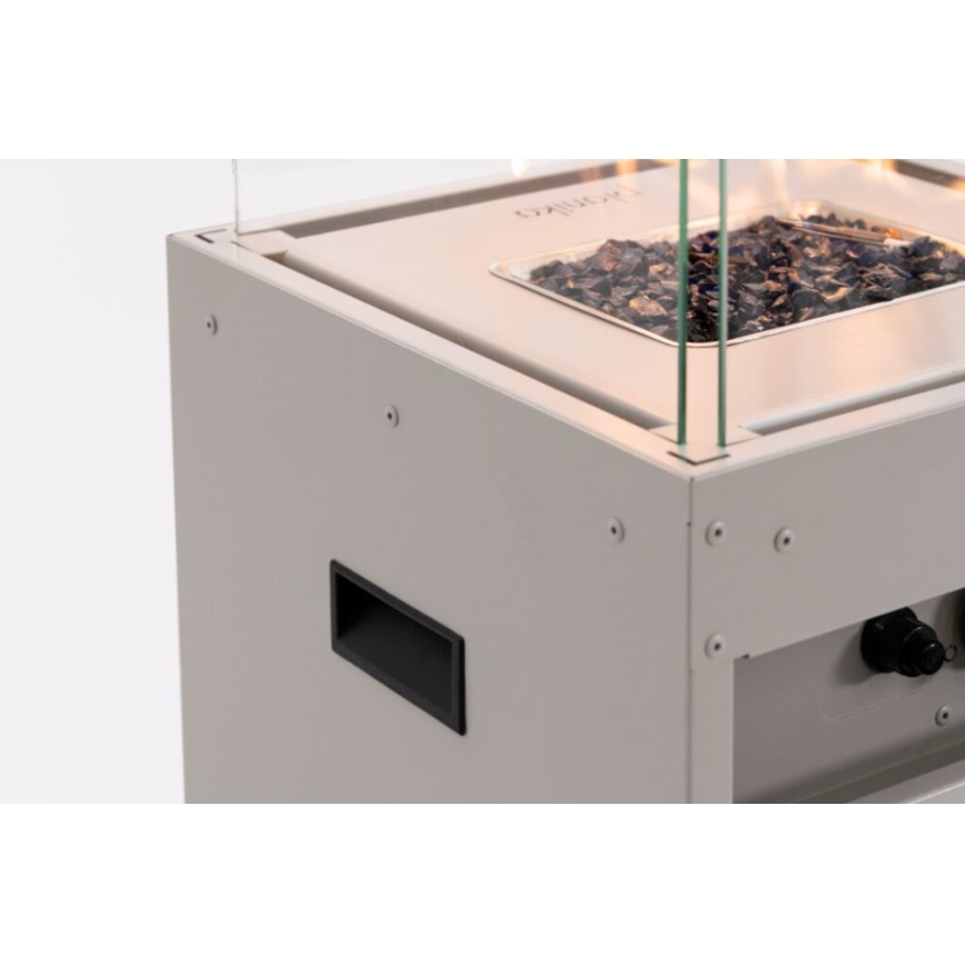 Planika - Zunanji plinski kamin 142x36 cm 8kW 1xAAA bela + zaščitni pokrov