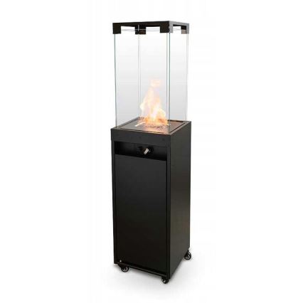 Planika Faro GAS - Zunanji plinski kamin 142x36 cm 8kW črna + zaščitni pokrov