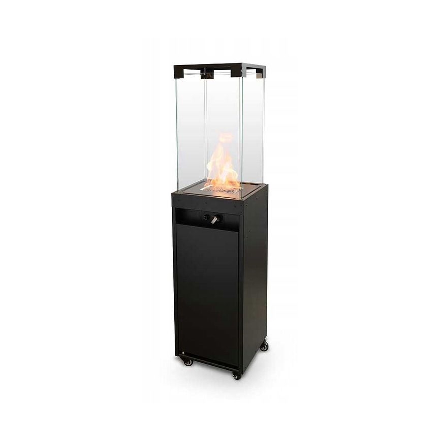 Planika Faro GAS - Zunanji plinski kamin 142x36 cm 8kW črna + zaščitni pokrov