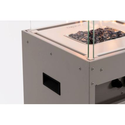 Planika - Zunanji plinski kamin 142x36 cm 8kW 1xAAA siva + zaščitni pokrov