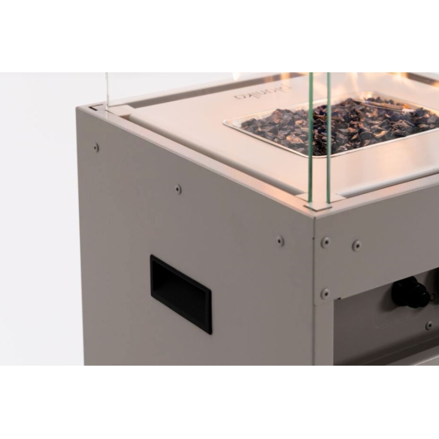 Planika - Zunanji plinski kamin 142x36 cm 8kW 1xAAA siva + zaščitni pokrov