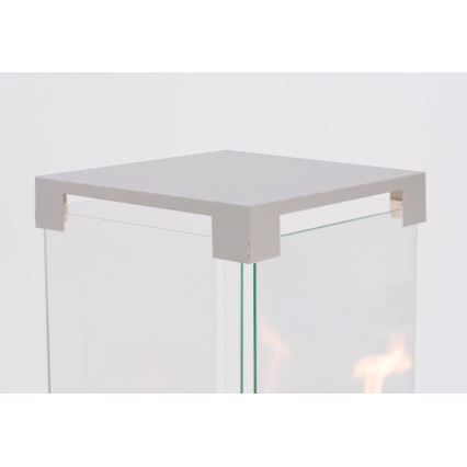 Planika - Zunanji plinski kamin 142x36 cm 8kW 1xAAA siva + zaščitni pokrov