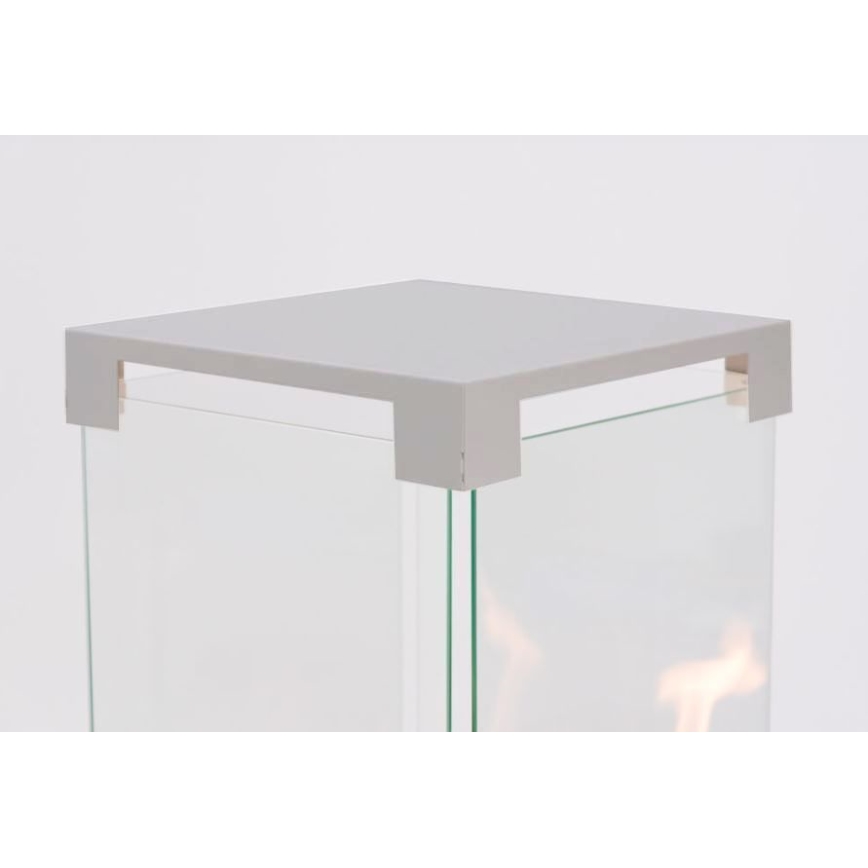 Planika - Zunanji plinski kamin 142x36 cm 8kW 1xAAA siva + zaščitni pokrov