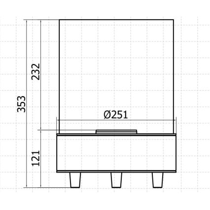 Planika - BIO kamin 35,3x25,1 cm 2,5kW črna