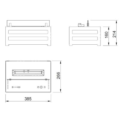 Planika - BIO kamin z daljinskim upravljalnikom 20,8x38,5 cm 2,5kW/230V črna