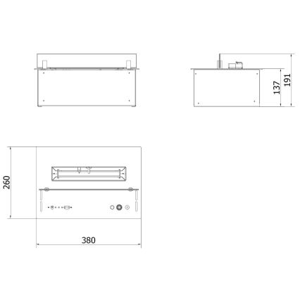 Planika - Vgradni BIO kamin z daljinskim upravljalnikom 19,1x38 cm 2,5kW/230V črna