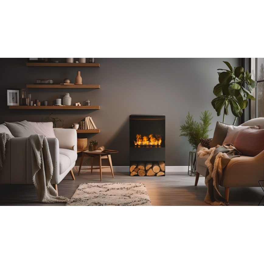 Planika - Kamin na vodno paro z daljinskim upravljalnikom 83x48 cm 125W/230V črna
