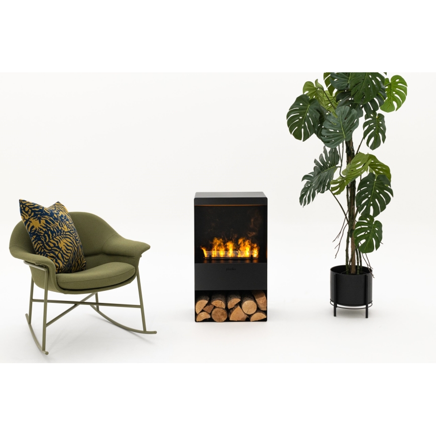 Planika - Kamin na vodno paro z daljinskim upravljalnikom 83x48 cm 125W/230V črna