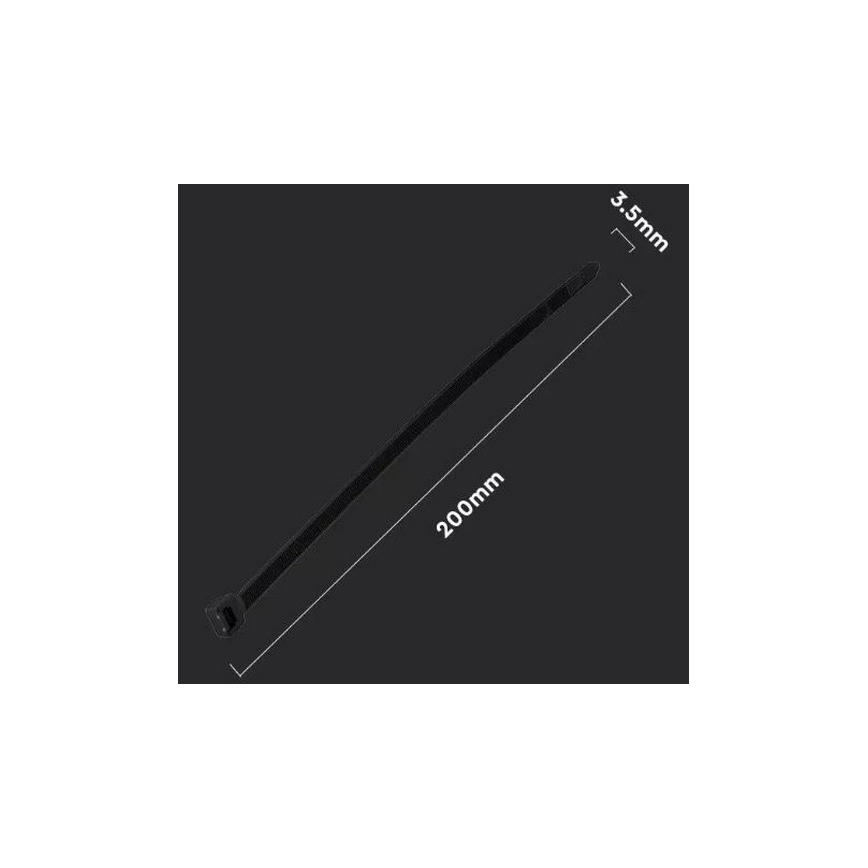 Plastični vezni trak 3,5x200mm 100 kom. črna