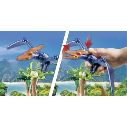 Playmobil - Otroški gradbeni set helikopter s pterodaktilom 39 kom.