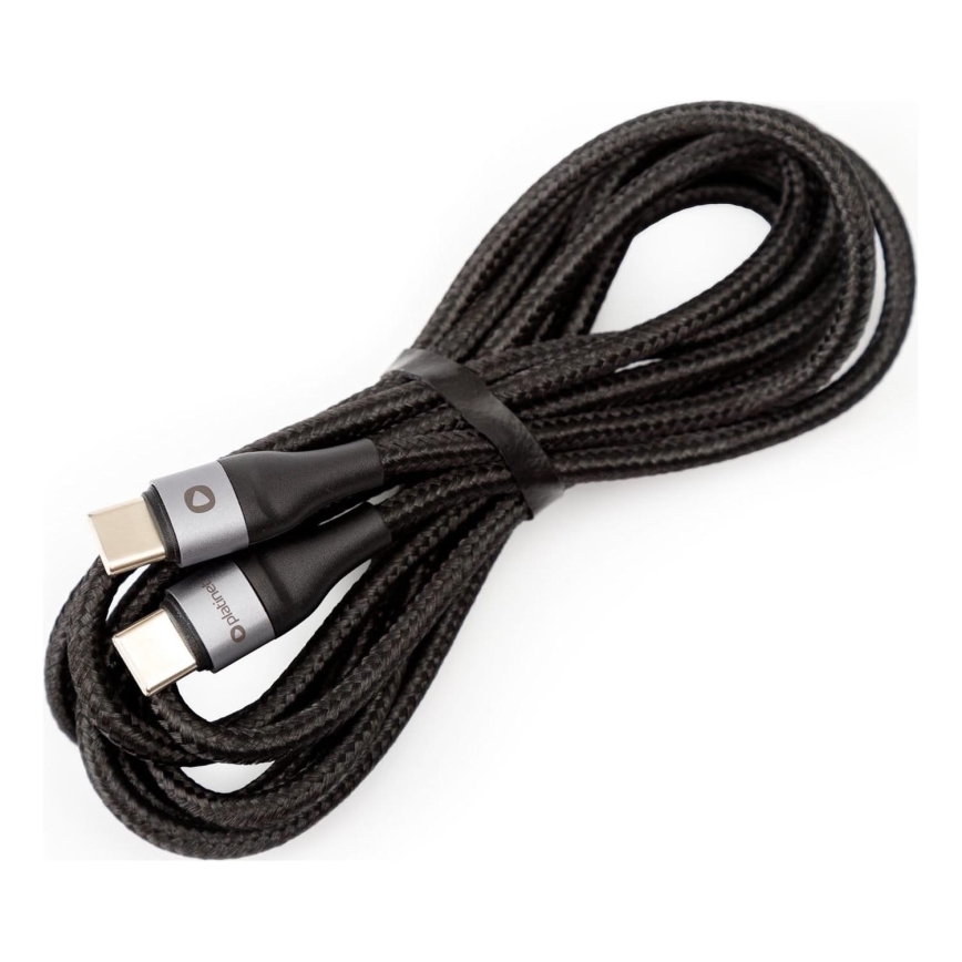 Pleten USB kabel USB-C / USB-C priključek 42W 2m črna