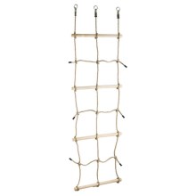 Plezalna mreža z lesenimi prečkami