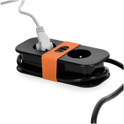 Podaljšek 2Z + 2xUSB 1,4 m črna