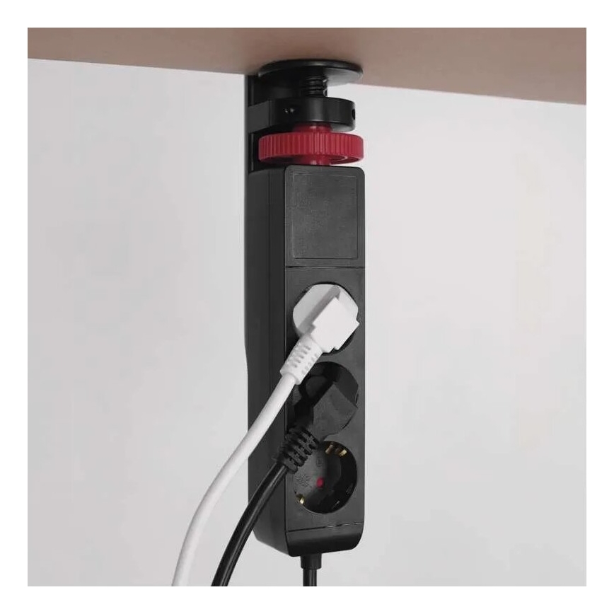 Podaljšek s priključkom na mizo 3Z + 3xUSB 1,5m črna