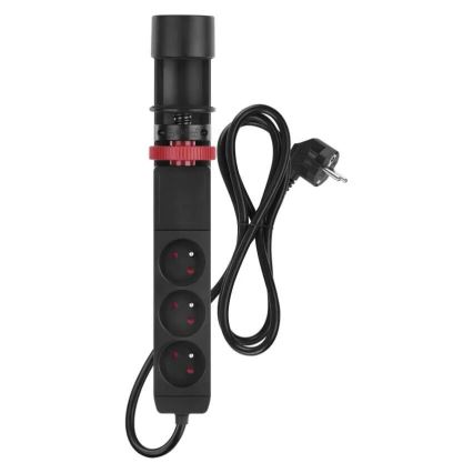 Podaljšek s priključkom na mizo 3Z + 3xUSB 1,5m črna