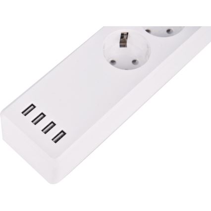 Podaljšek s stikalom 1,8 m + 4xUSB/Wi-Fi Tuya SCHUKO
