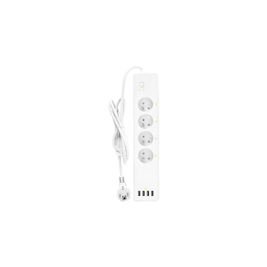 Podaljšek s stikalom SMART 1,8 m 4Z + 4xUSB Wi-Fi Tuya