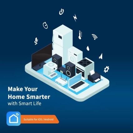 Podaljšek s stikalom SMART 1,8 m 4Z + 4xUSB Wi-Fi Tuya