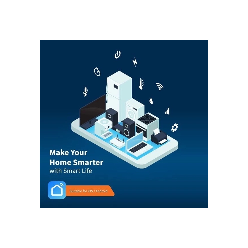 Podaljšek s stikalom SMART 1,8 m 4Z + 4xUSB Wi-Fi Tuya