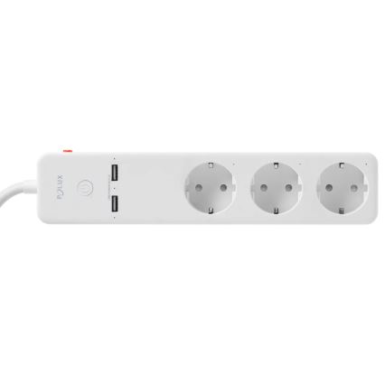 Podaljšek SMART s stikalom 1,5m + 2xUSB/Wi-Fi Tuya SCHUKO