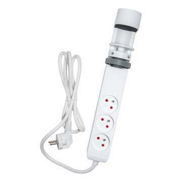 Podaljšek za mizo s sponko, 3 vtičnice (Tip E) + 2xUSB-A + 1xUSB-C, 1,5m, bela
