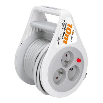 Podaljševalni kabel s kolutom, 3 vtičnice, 10 m