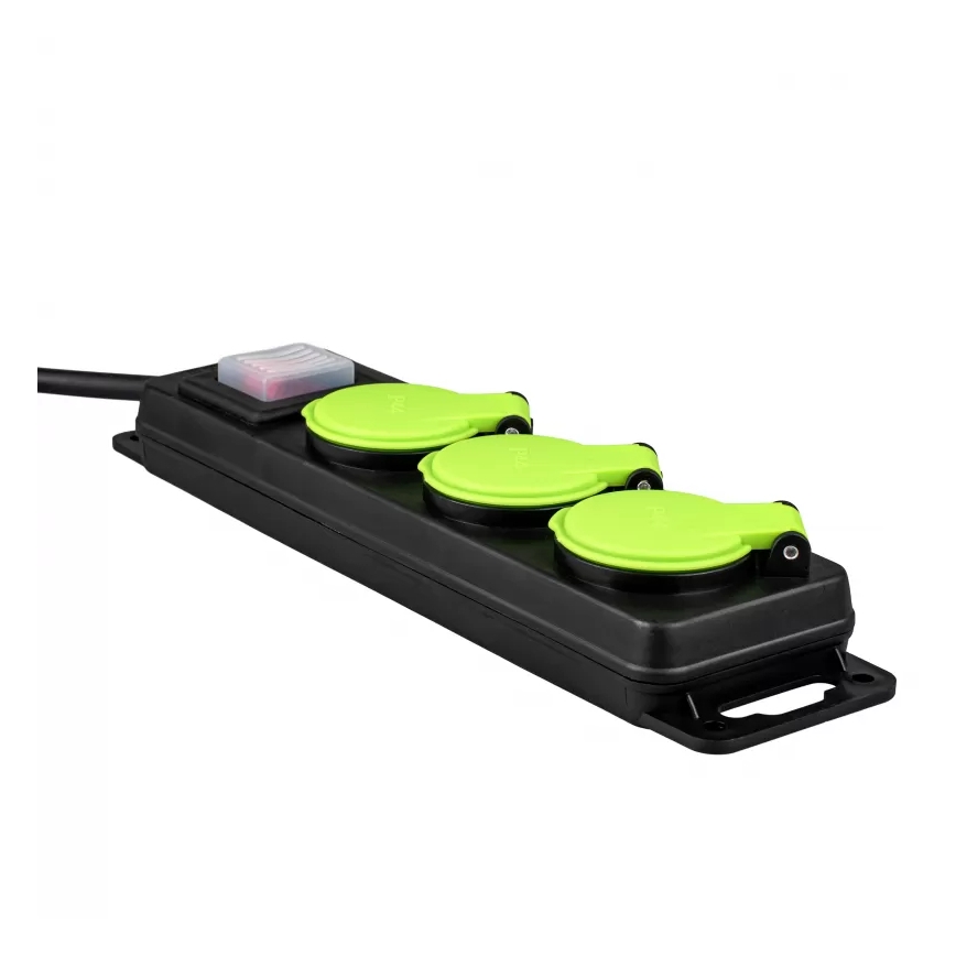 Podaljšni kabel s stikalom, 3 vtičnice, 10 m, IP44