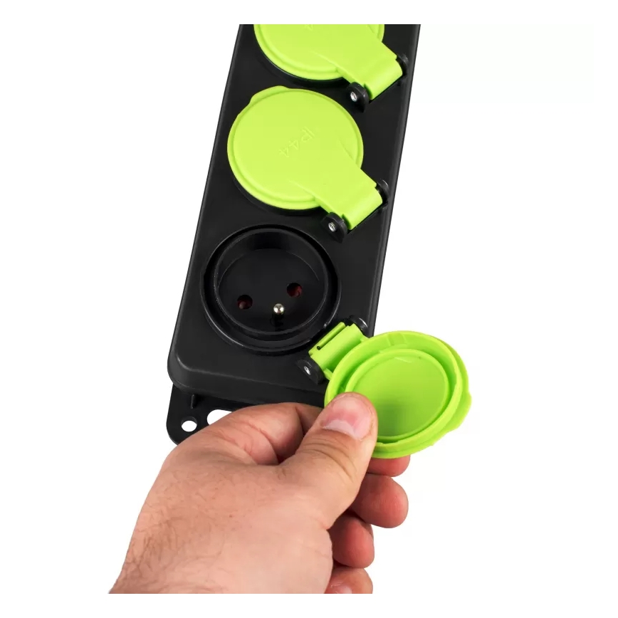 Podaljšni kabel s stikalom, 3 vtičnice, 10 m, IP44