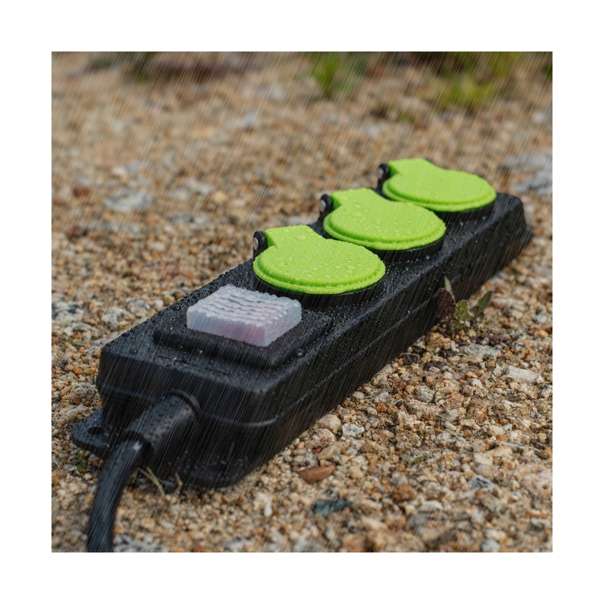 Podaljšni kabel s stikalom, 3 vtičnice, 20 m, IP44