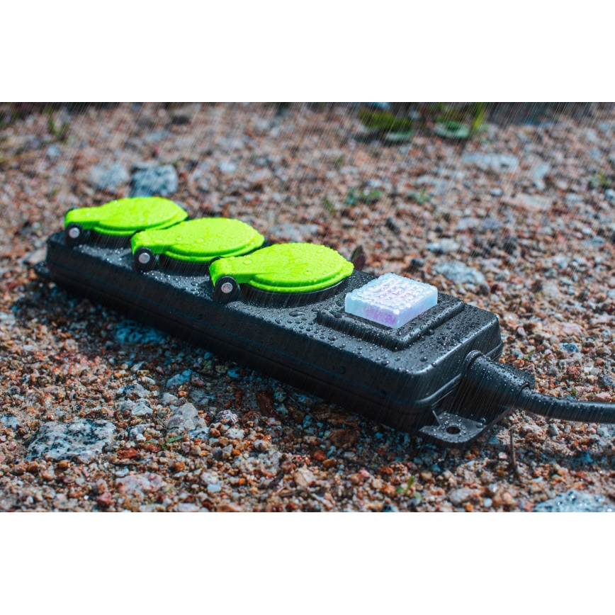 Podaljšni kabel s stikalom, 3 vtičnice, 20 m, IP44